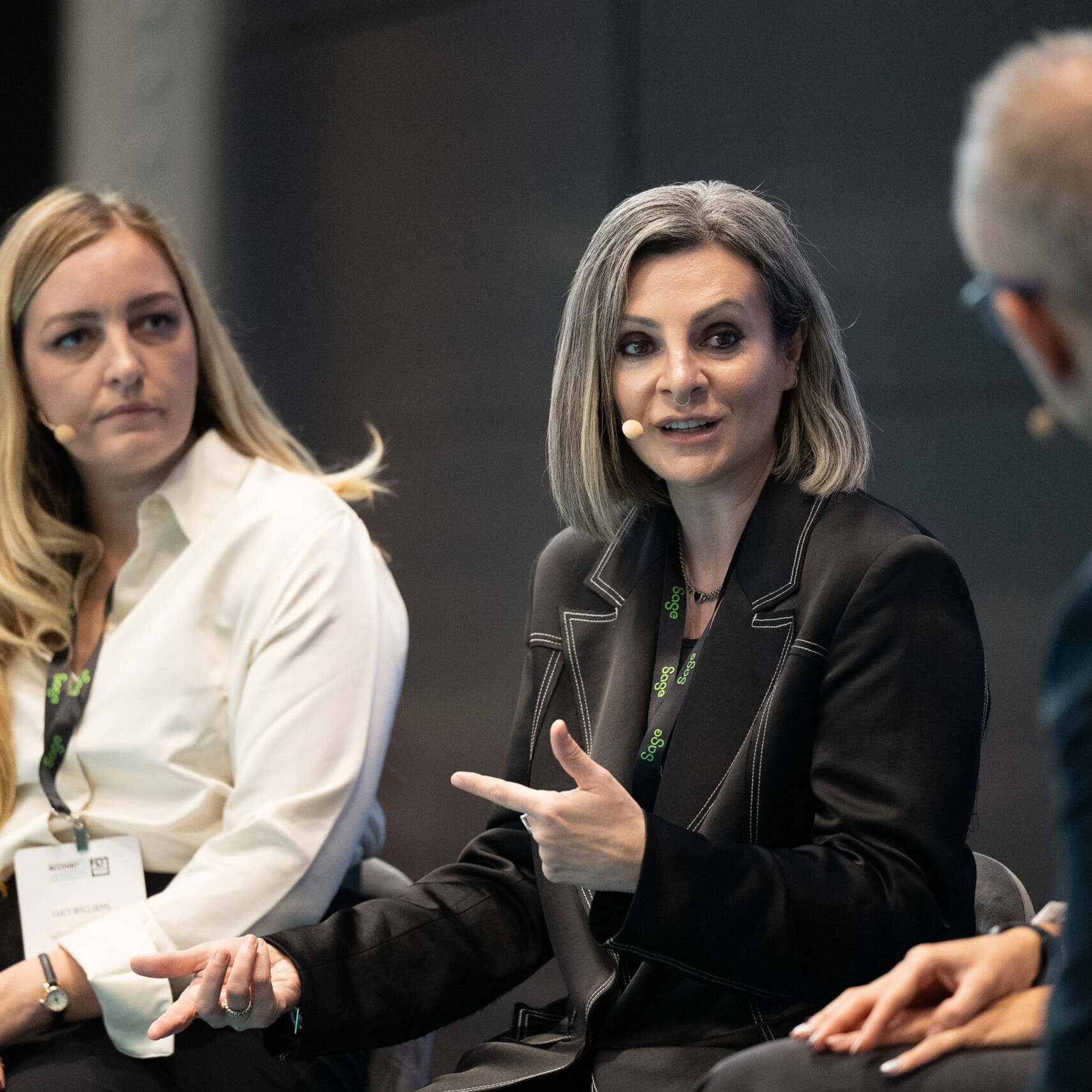 two females and one male on a panel at Accountex Manchester